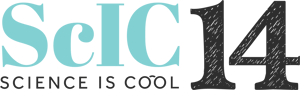 ScIC14 Logo Teal and Black, White Background